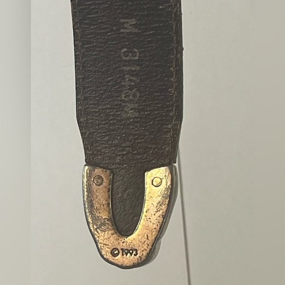 Vintage Brighton Disney Mickey Hearts Brown Leather Belt - Picture 2 of 16